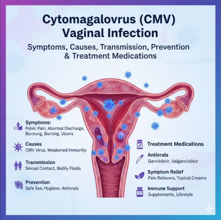 Cytomegalovirus (CMV) Vaginal Infection: Symptoms, Causes, Transmission, Prevention & Treatment Medications