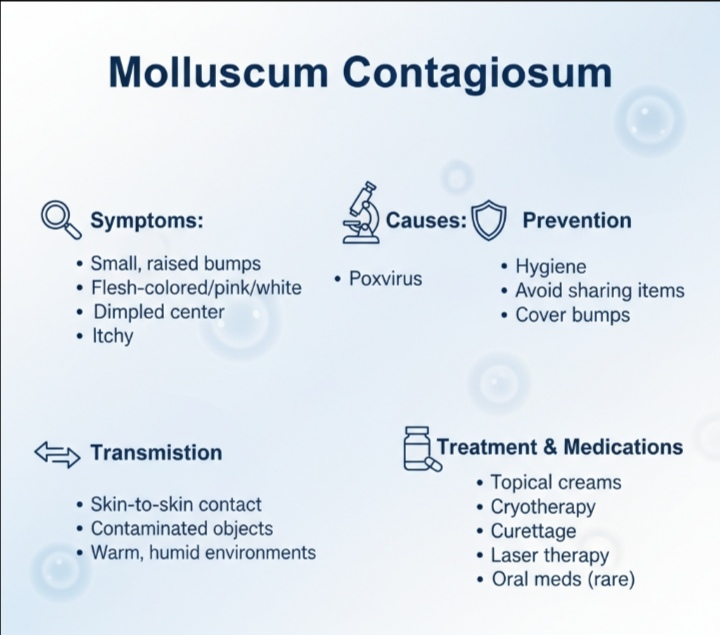 Molluscum Contagiosum: Symptoms, Causes, Transmission, Prevention & Treatment Medications