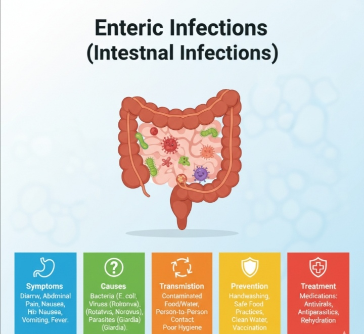 Enteric Infections (Intestinal Infections): Symptoms, Causes, Transmission, Prevention & Treatment Medication & Supplements