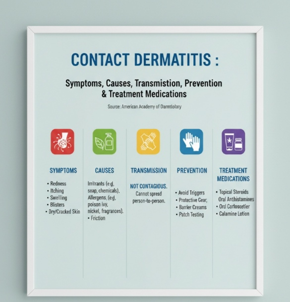 Contact Dermatitis: Symptoms, Causes, Transmission, Prevention & Treatment Medications