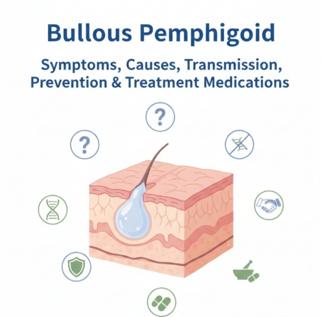 Bullous Pemphigoid: Symptoms, Causes, Transmission, Prevention & Treatment Medications