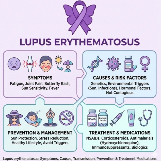 Lupus erythematosus: Symptoms, Causes, Transmission, Prevention & Treatment Medications