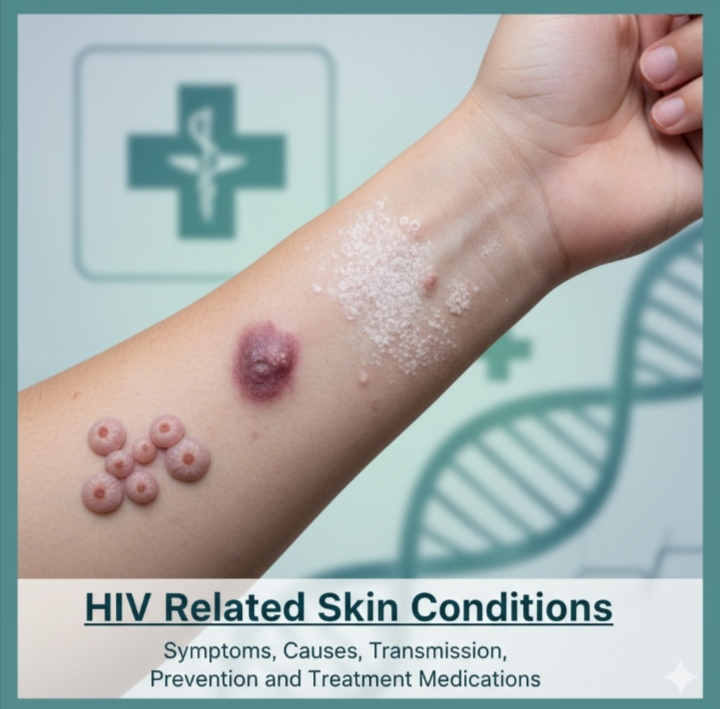 HIV Related Skin Conditions: Symptoms, Causes, Transmission, Prevention and Treatment Medications