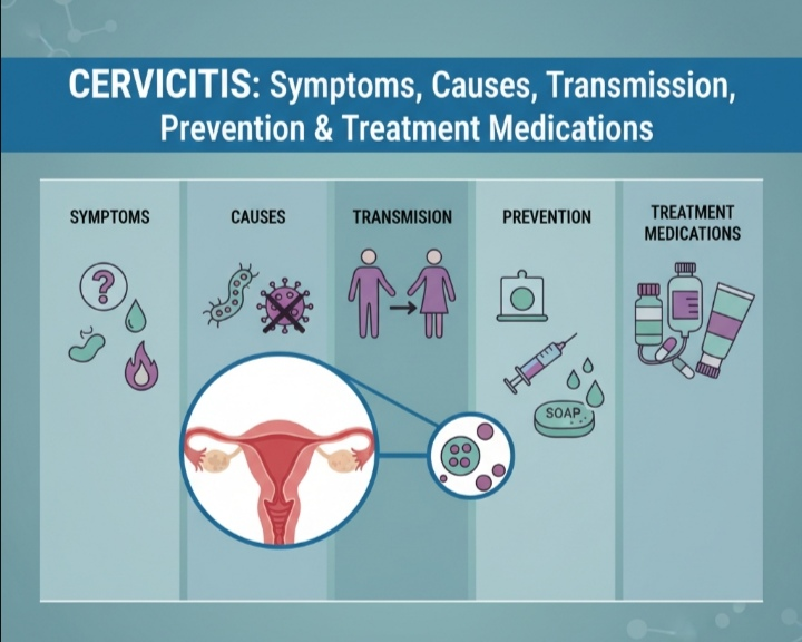 Cervicitis: Symptoms, Causes, Transmission, Prevention & Treatment Medications