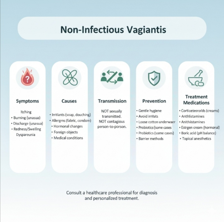 Non-Infectious Vaginitis: Symptoms, Causes, Transmission, Prevention & Treatment Medications